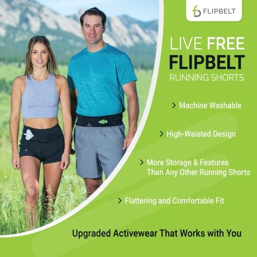 Дамски шорти за бягане FlipBelt – Вграден колан за джогинг FlipBelt за телефон /стоки от първа необходимост, с цип, на американската