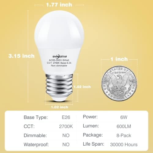 Led лампи SHINESTAR 16-Pack E26 за вентилатори с мощност 60 Вата в еквивалент Включват 8 лампи с дневна светлина с капацитет от 5000 До и 8 лампи топло бял цвят капацитет 2700 До без р