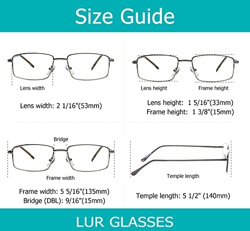 LUR 3 опаковки на метални очила за четене + 4 опаковки класически очила за четене (само 7 двойки ридеров + 2,25)