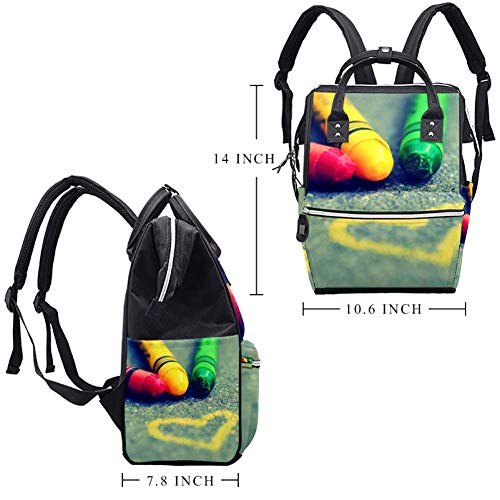 Раница-чанта за памперси LORVIES Rainbow Crayon Love, Многофункционална Чанта За Пътуване с Голям Капацитет