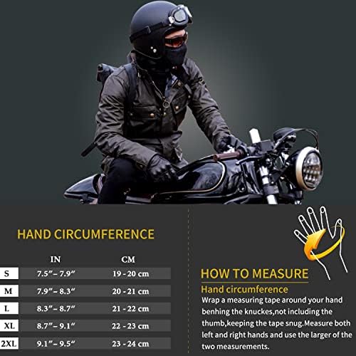 Мъжки Мотоциклетни Ръкавици от естествена кожа Harssiney, Байкерская Ръкавица за Езда със Сензорен екран и Твърда