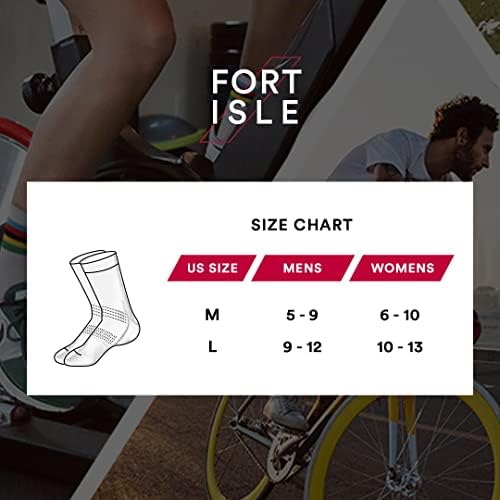 Fort Isle, 4 Чифта Чорапи за Колоездене мъже и Жени - 8 Цветни Диша Чорапи за планинско колоездене, Мъжки |Мтб Чорапи, Мъжки | Колоездене чорапи