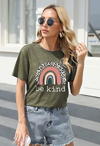 Be Kind Тениски Дамски Графични Летни Блузи С Къс Ръкав Свободни Ежедневни Тениски За Учители