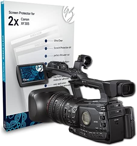 Защитно фолио Bruni, Съвместима със защитно фолио Canon XF305, Кристално Чиста Защитно фолио (опаковка от 2)