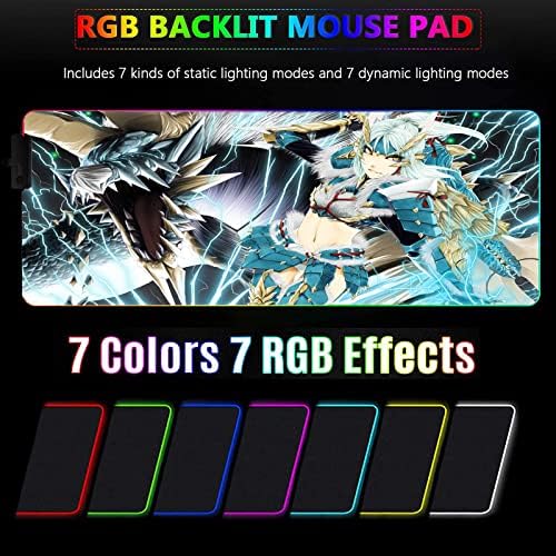 Подложки за мишки Игра Ловец на чудовища Нажежен RGB Геймърска Подложка За Мишка Геймерская Клавиатура Голям Led Цветна Подложка