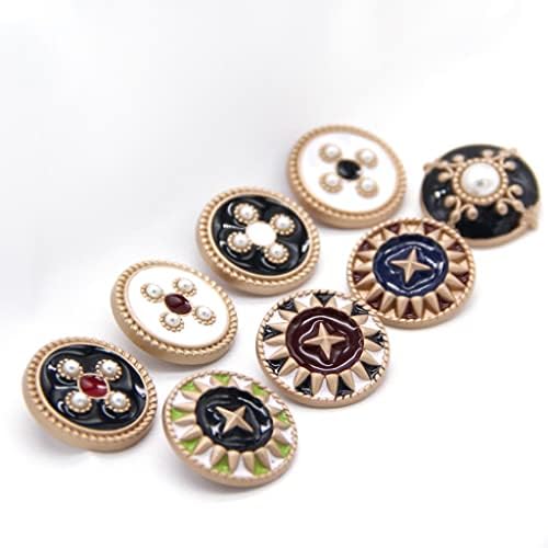 LEPSJGC Реколта Перлени Многоцветни Златни Метални Копчета за Дамско Палто за Дрехи Дамски Декоративни ръчно