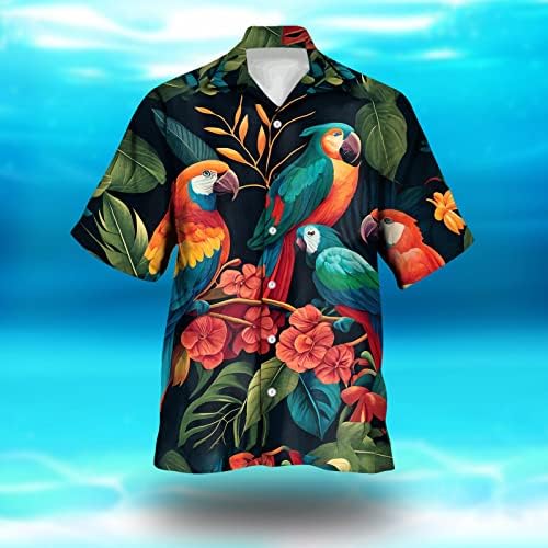 Guolarizi Мъжки Ежедневни Ризи с Къс Ръкав и Пролетно-Лятна Отложным яка С 3D Принтом, Модерен Топ, Блуза,
