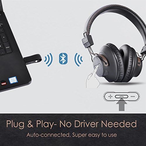 Avantree DG59 Щепсела и да играе Безжични Слушалки Слот PS4 с микрофон и Bluetooth USB Аудиопередатчиком, комплект за настолен компютър, едновременен чат и музика, без да чака, вр
