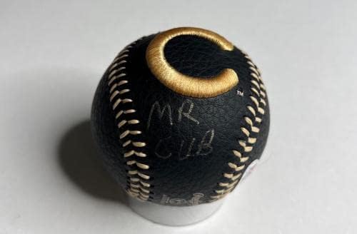 Ърни Банкс подписа бейзболен договор г-Н Сател 3D Rawlings Baseball Чикаго Къбс PSA Q33945 - Бейзболни топки с автографи