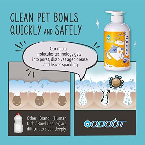 Средство за почистване на мисок ODOUT Пет за котешки храни за домашни любимци или Купички за вода, Балансирано за рН Почистващ