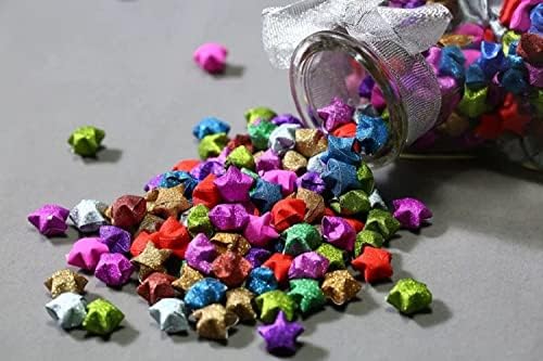 400 (БР.) Хартиени Ленти с Блещукащите Бриллиантовыми Звездите, 20 Цветни Ивици Желания, Занаяти, изработени Оригами