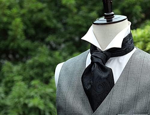 Мъжки Вратовръзки HISDERN Ascot с Цветя Модел под формата на Пейсли, Ascot и Джобен Квадратен Комплект, Класически Мъжки