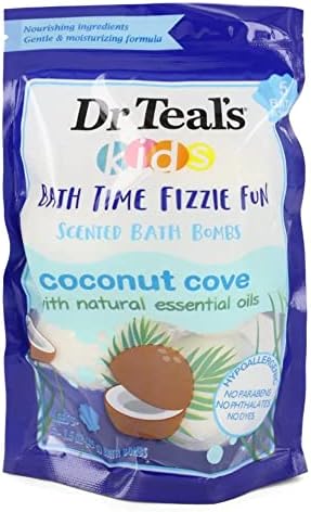 Ультраувлажняющие бомбочки за баня Dr Teal's Five (5) 1,6 унции, детско време на къпане, Fizzie Fun с аромат