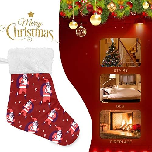 JSTEL Коледни Окачени Чорапи на Дядо Коледа, 6 Опаковки, Малки Коледни Празници Окачени Чорапи за Коледната Елха,