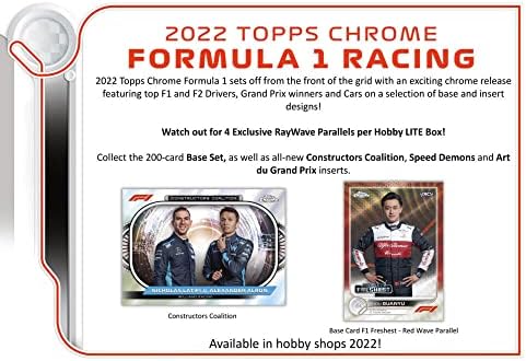 Олекотена кутия Topps Chrome F1 Formula 1 Racing Lite 2022 (16 пакет / 4 карти)