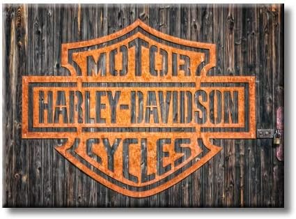 Снимка на мотоциклети Harley Davidson върху Опънато платно, монтиран на стената Артистичен Интериор, Готово да бъде