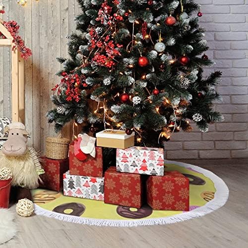 Аз Обичам Пола Коледна елха с принтом Вкусни понички и Четка за Весели Коледно парти Под Коледна елха