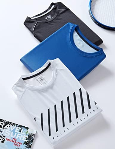 3 Опаковка: Мъжки Тениски с дълъг ръкав, Суха Засаждане, защита от ултравиолетови лъчи, Туризъм, Спортни Потници за отдих
