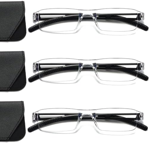 Viseng, 3 чифта очила за четене, блокер синя светлина очила, компютърни очила за четене за мъже и жени, модни правоъгълна