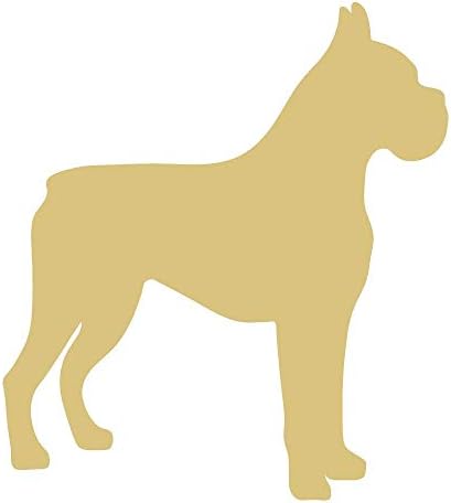 Boxer Силует Недовършени Дървени Куче Кученце от Приют за Животни Декор Магазин за домашни любимци МДФ Форма на Платно Стил 2 (6)