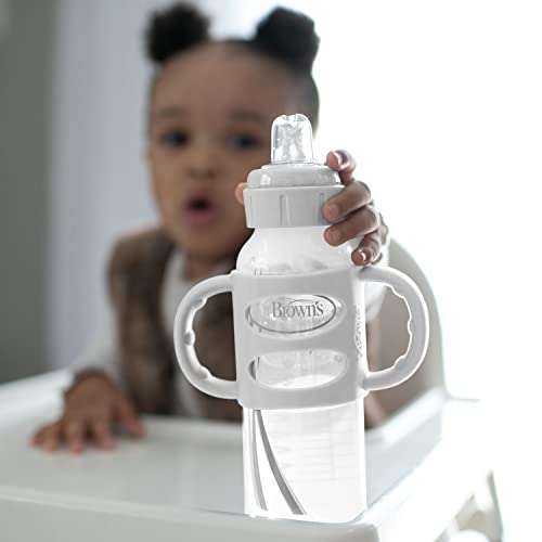 Дръжка за детски шишета на Д-р. Brown ' s® Milestones™ от силикон, Тесни, Сиво, 1 опаковка, 4 м+ (Цветовете