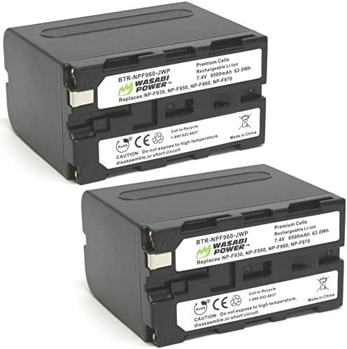 Батерия Wasabi Power (2 комплекта) за Sony NP-F975, NP-F970, NP-F960, NP-F950 (8500mAh, серия L)