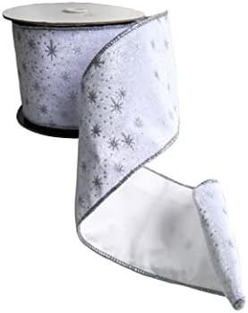 Идея-Ръчна изработка цвят Бял със Сребристи Анасон Метална Лента за Коледни Diy, Подарък, Декорация със собствените си Ръце, 4 W X 10 ярда Височина (Бял)