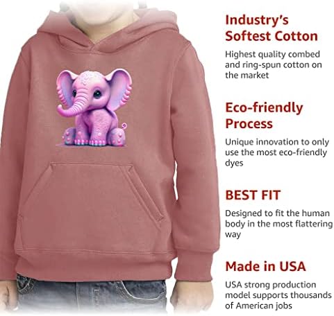 Сладък слон детски пуловер hoody с качулка - графичен гъба руното hoody с качулка - hoody с качулка любимци, изкуство за деца