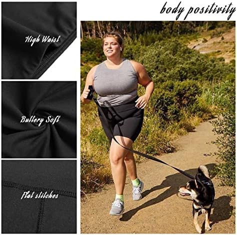 QGGQDD 3 опаковки Байкерских шорти размер Плюс 8 см за жените – Черни къси Панталони за йога за бременни с висока
