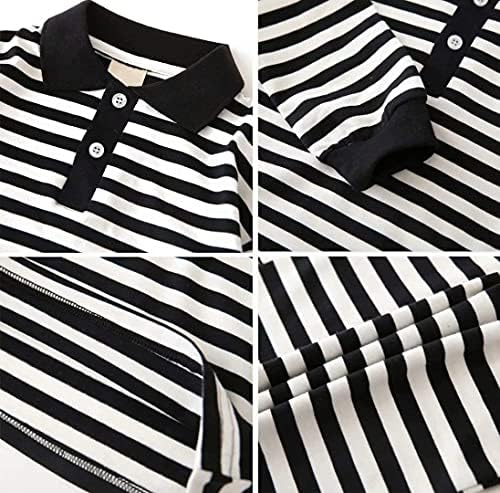 Комплект дрехи за момченце от 2 теми, Есенни Ризи Поло в райе с дълги ръкави + Панталони-cargo