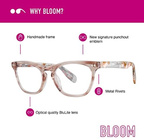 Очила за четене Scojo New York Bloom Street със синьо осветление, висококачествени ацетатные очила за четене