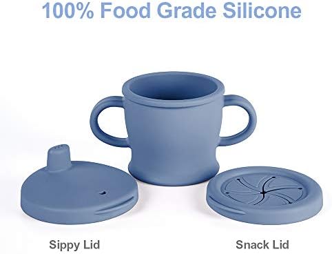 силиконовата чаша за закуски haakaa, 2 в 1 за деца, Не съдържа Бисфенол А, Храни Силиконова чаша за деца на възраст