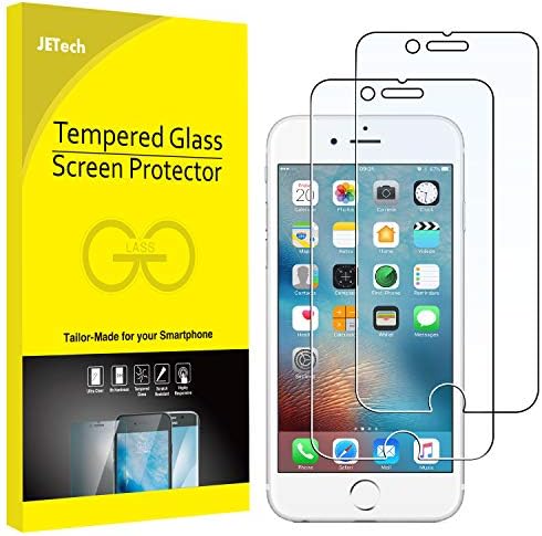 Защитно фолио JETech за iPhone 6 и iPhone 6s, 4.7 инча, Фолио, изработени от закалено Стъкло, 2 опаковки