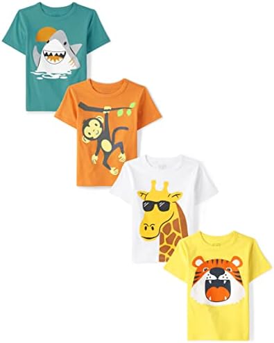 Тениска с къси ръкави и модел за малки момчета The Children ' s Place, 4 опаковки