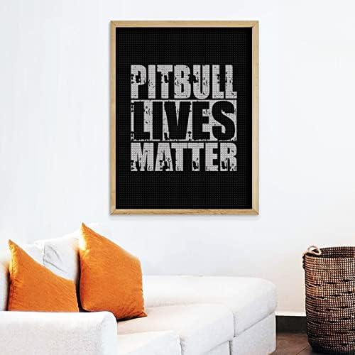 Pitbull Lives Matter Декоративни Комплекти За Рисуване с Диаманти Забавни 5D направи си САМ Пълна Тренировка Диамантени Точки