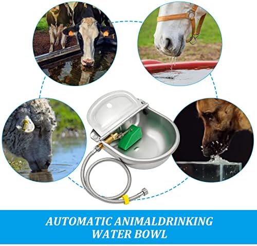 MUDUOBAN Автоматична Купа За Питейна Вода за Животните, Захранващи За Поене на Коне, 304 Неръждаема Стомана