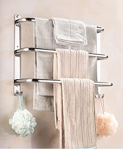 Универсална Просто Закачалка за кърпи, Сребърен Държач за съхранение на хавлиените кърпи, Държач за кърпи с три кръст-образни греди в банята, с монтиран на стената ?