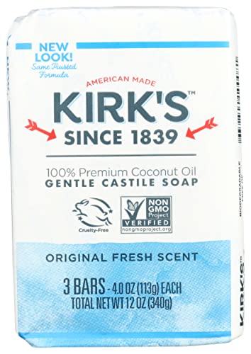 Естествено Кастильское сапун Kirk's Original - по 4 грама Всяка, 3 карата