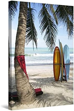 Startonight Платно Стенно Изкуство Сърфиране в Бали, Индонезия, Плажната Пясъчна Картина на Дъски за Сърф Снимка