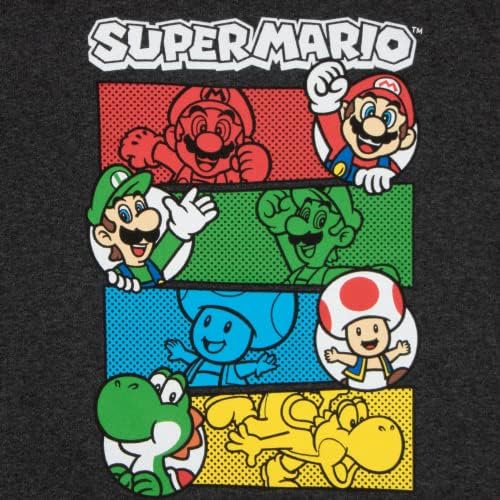 Комплект от 2 толстовок и тениски на Nintendo Super Mario за момчета, Hoody с качулка и тениска на Супер Марио