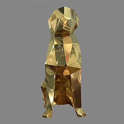 WLL-DP 3D Голдън Ретривър Книжен Модел направи си САМ Хартиена Трофей Изкуство Геометрични Орнаменти Къща Декорация Творчески Оригами Пъзел Хартиена Скулптура Ръчно