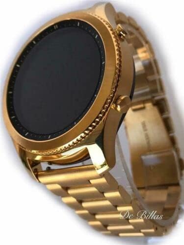 De Billas Lux 24-КАРАТОВО Златно покритие Смарт часовници Samsung Gear S3 Classic Gold Линк Band На Поръчка