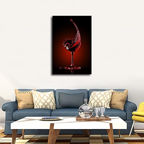 Художествен Плакат на Splash червено Вино в чаша за вино и Монтиране на Художествено изображение С Принтом Модерния Домашен