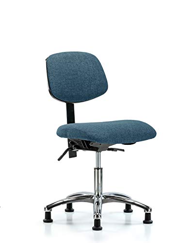 Стол за сядане LabTech LT41315 Текстилен Височина с Работно Бюро, Хромированное Основа, Подвижен, Сив