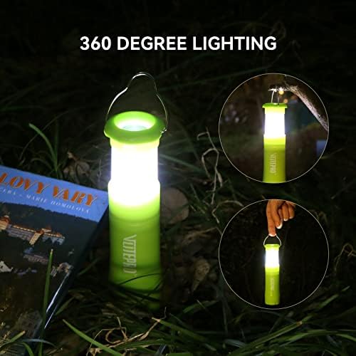 Мини Фенер Vlitepro за къмпинг, 4 комплекта led фенер с възможност за мащабиране, Фенерче на батерии тип AAA с плетене на една кука, Аварийно осветление за урагана консумат?