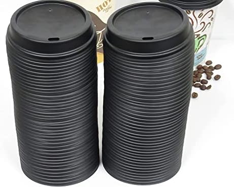 Черна куполообразная делото - произведено в САЩ - за картонени чаши за горещо на 10-24 грама и 12-16 грама. чаша perfectouch,