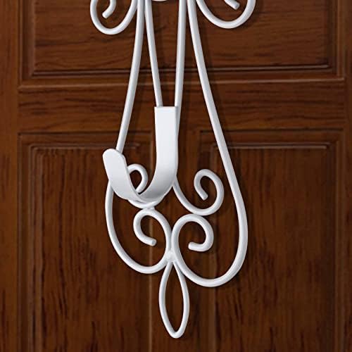 Закачалка за Венци Nxtop за входната врата, Метална Коледна Украса Над Вратата на една кука, Античен Дизайн във формата на Спирала 17 Инча