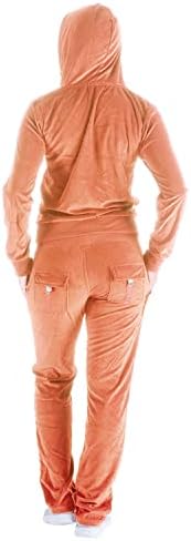 Велурени спортни костюми за жени, ежедневни якета с качулка с цип и дълги панталони, комплекти, дрехи от 2 теми