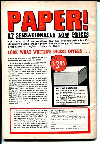 Writers Digest-10/1945-учен, който пише Невероятни истории - историческа корица-VG