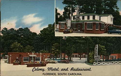 Мотел и ресторант Colony Флоренция, Южна Каролина, Южна Каролина Оригиналната реколта картичка